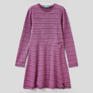 BENETTON - Robe - rayures - violet