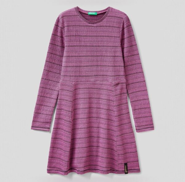 BENETTON - Robe - rayures - violet