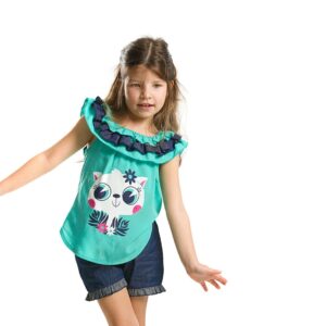 DENOKIDS - Ensemble T-shirt + Short Turquoise