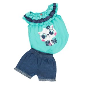 DENOKIDS - Ensemble T-shirt + Short Turquoise