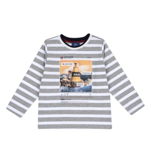 CHICCO - T-shirt - coton - gris