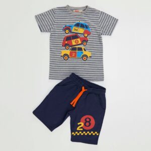 Ensemble de la marque DENOKIDS - ensemble débardeur + short Taxi Boy