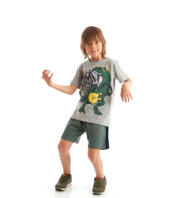 DENOKIDS - Ensemble T-shirt + Bermuda Rock Dino