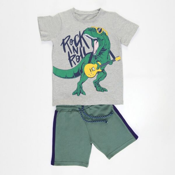 DENOKIDS - Ensemble T-shirt + Bermuda Rock Dino – Image 3