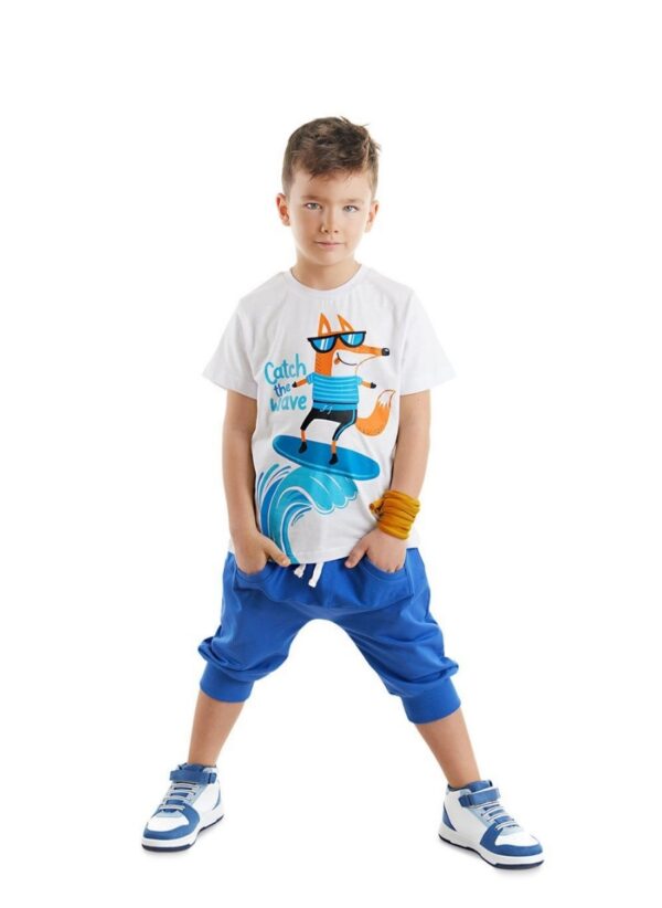 DENOKIDS - Ensemble t-shirt + pantacourt Surfer Fox 