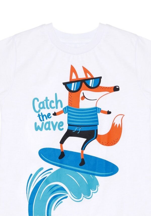 DENOKIDS - Ensemble t-shirt + pantacourt Surfer Fox  – Image 3