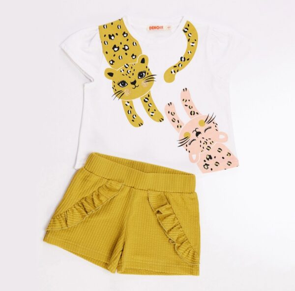 DENOKIDS - Ensemble t-shirt + short Funny Cats Girl 